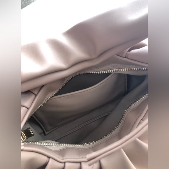 Faux Pink Leather Gathered Shoulder Bag - Picture 3 of 8